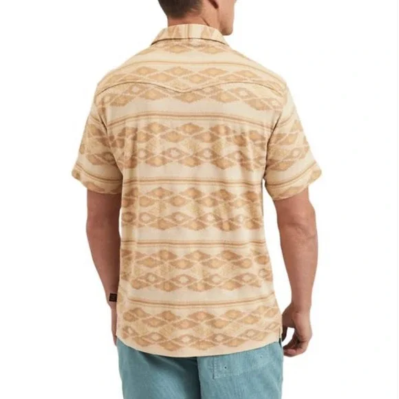 HOWLER BROTHERS Ranchero Jacquard Polo Shirt Taki Brown Rice Preppy
